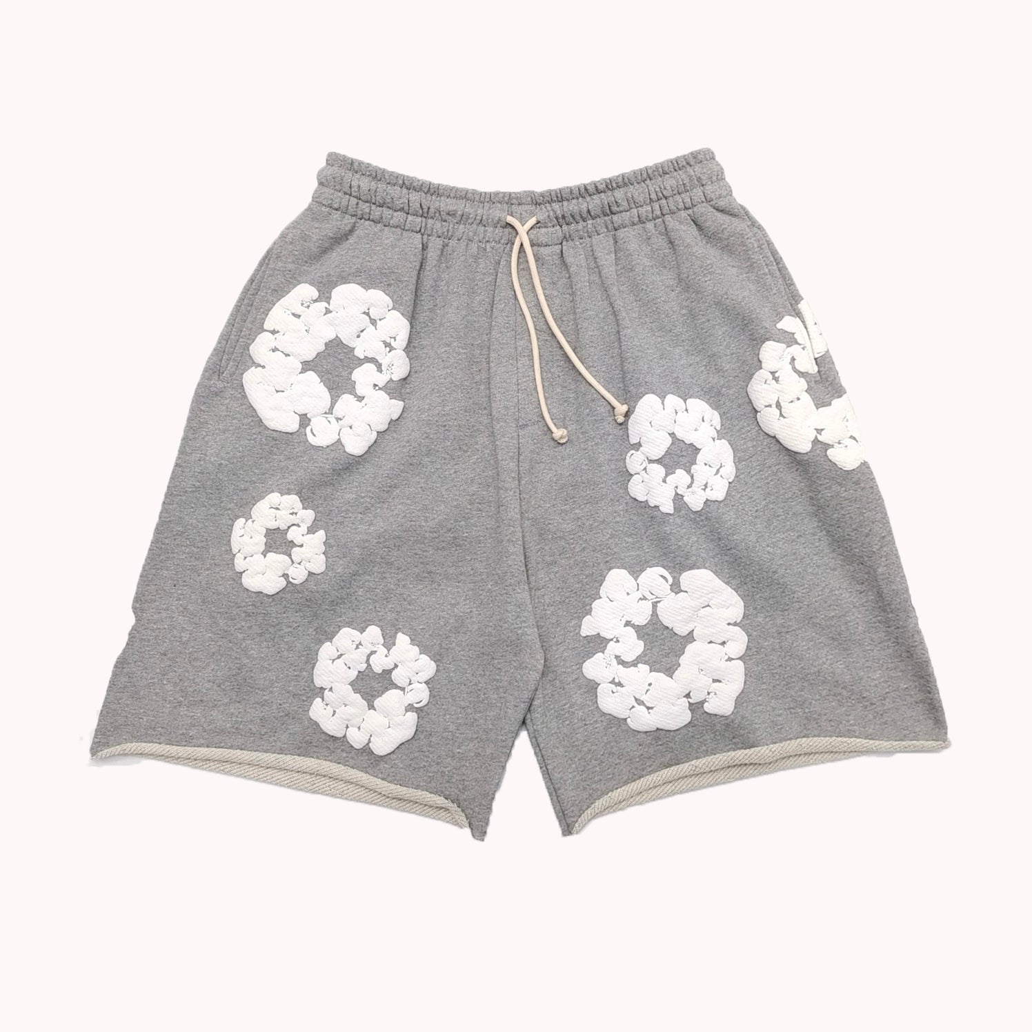 Denim Tears Men Women Spring Summer Trend High Street Kapok Flower Casual Cotton Loose Shorts Fashion Pants Ngvp #8876