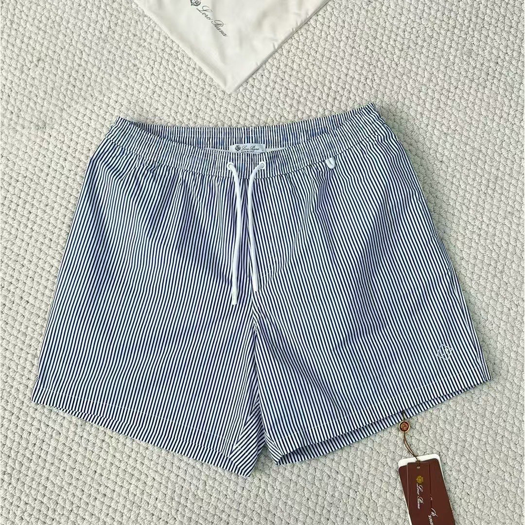 Men's Summer Solid Color Elastic Waist Tie Casual Comfortable Shorts #75521