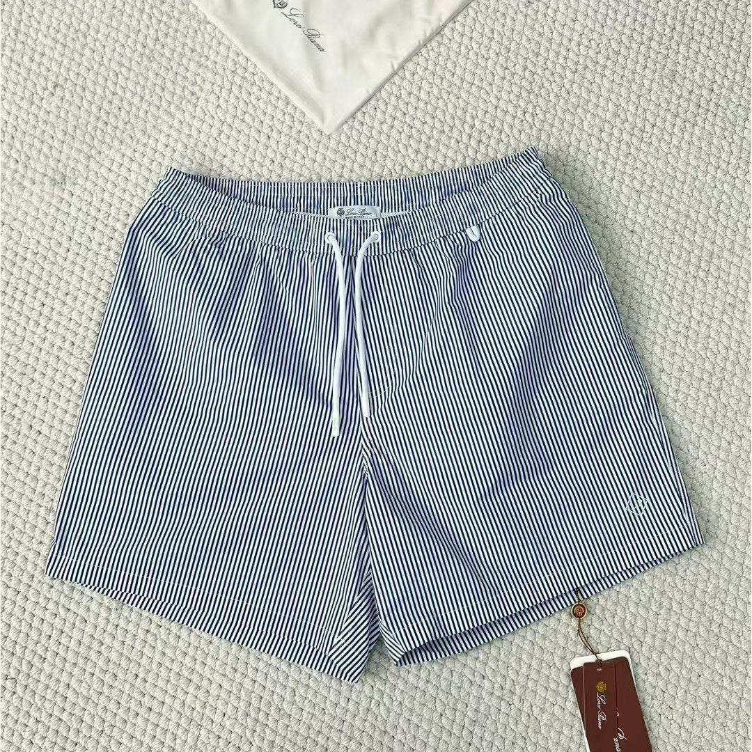Men's Summer Solid Color Elastic Waist Tie Casual Comfortable Shorts #75521