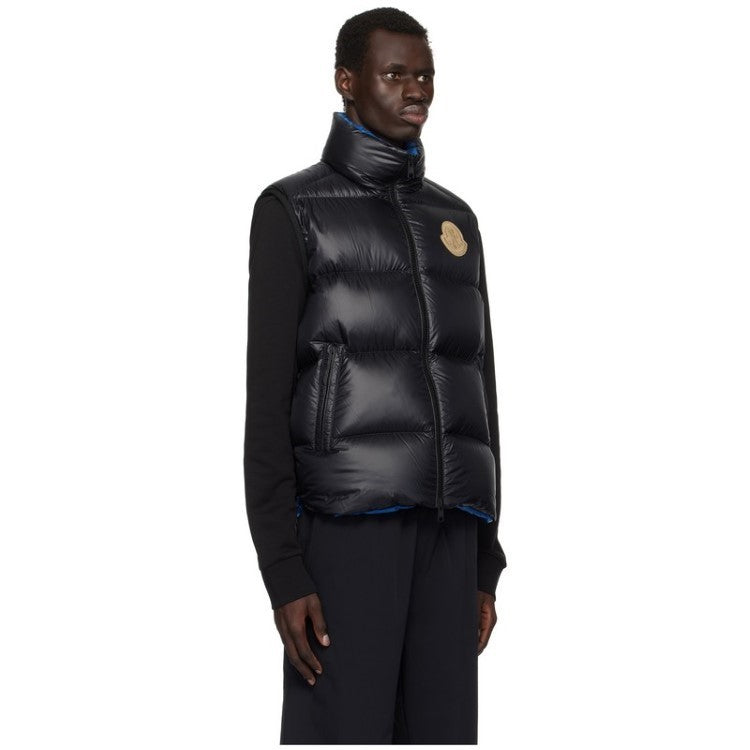 Men's Fall/winter Black Down Stand-up Collar Vest Fashion Casual Sleeveless Zipper Jacket #81843A