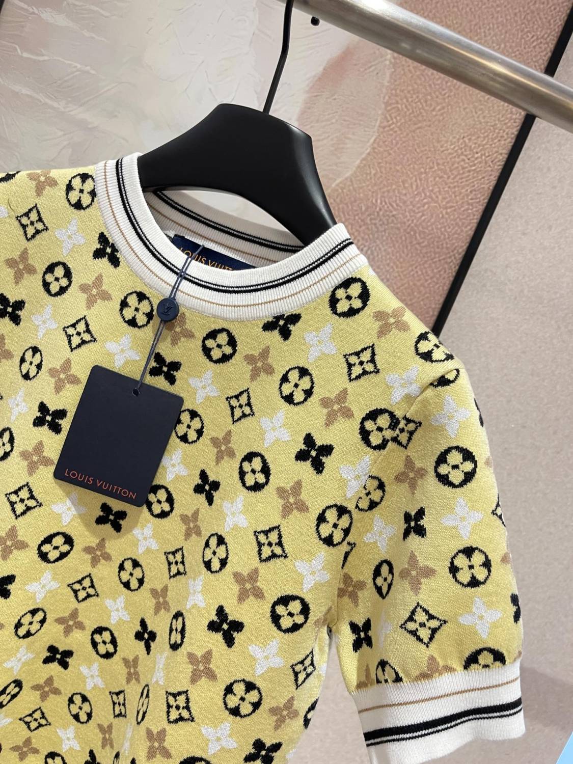 Women's Summer Solid Color Logo Printed Round Neck Short Sleeve Knit T-Shirt #72797