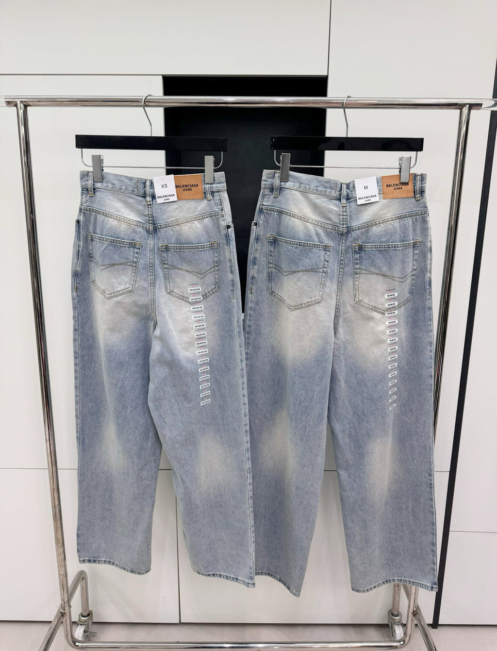 Denim Size Sticker Baggy Men's And Women's Spring And Fall Washed Single Breasted Loose Fit Denim Jacket Jeans Pants Suit Set #98772