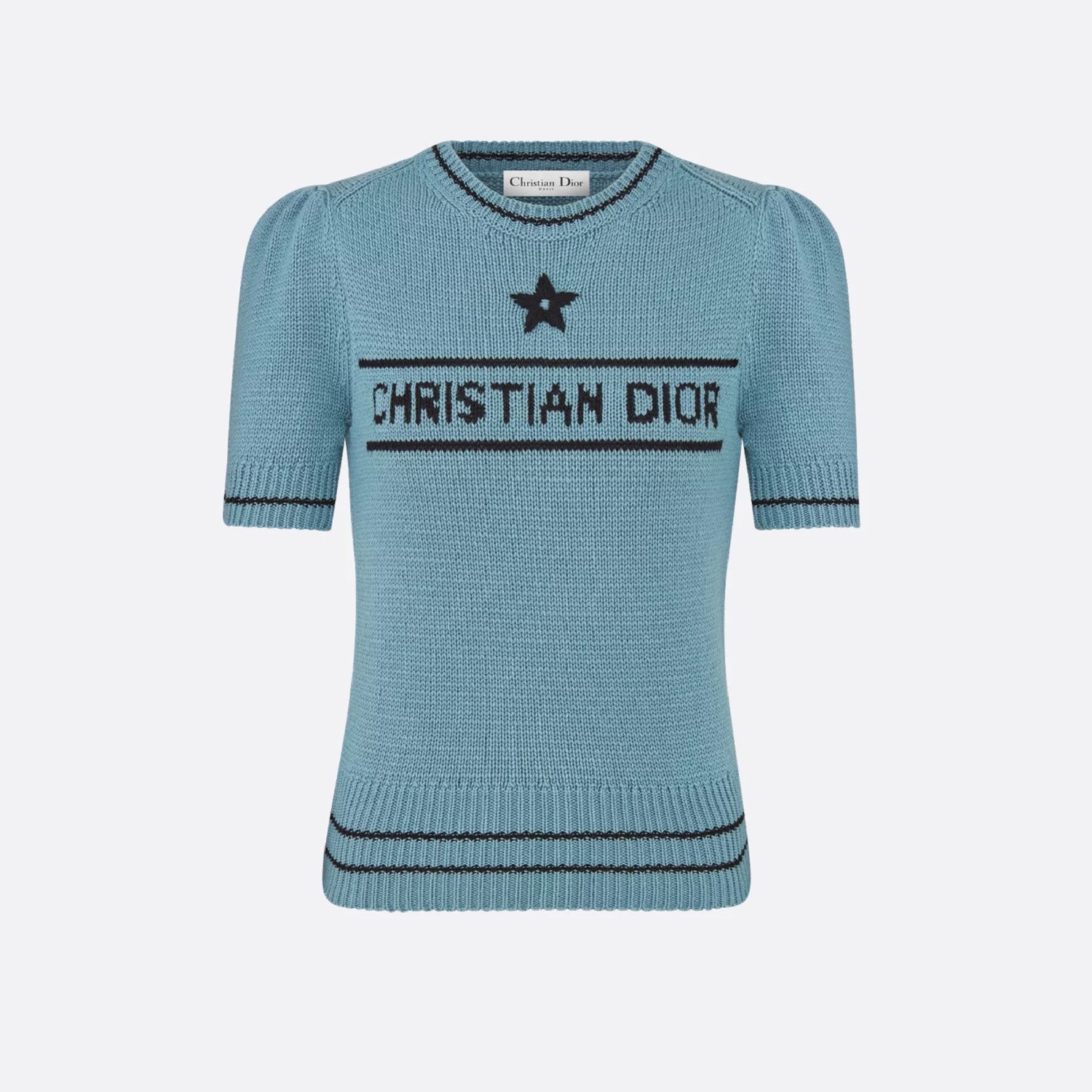 Women's Wool Blend Knit Short Sleeve Top Round Neck Fashion Temperament Short T-Shirt Knitwear #81137