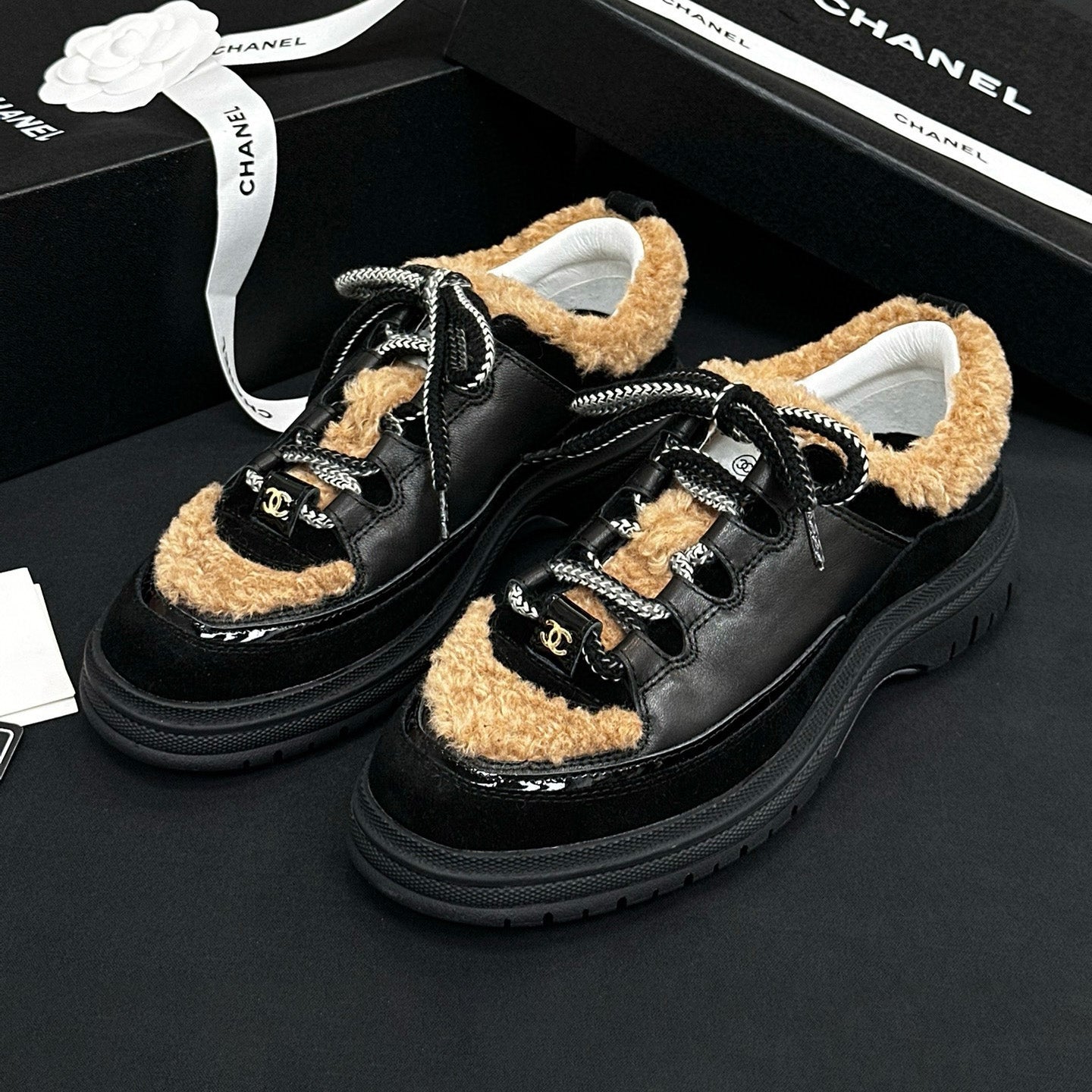 CC Women's Autumn/winter Color-Block Classic Fashion Round Toe Lace-up Low-top Leather Casual Shoes #78123