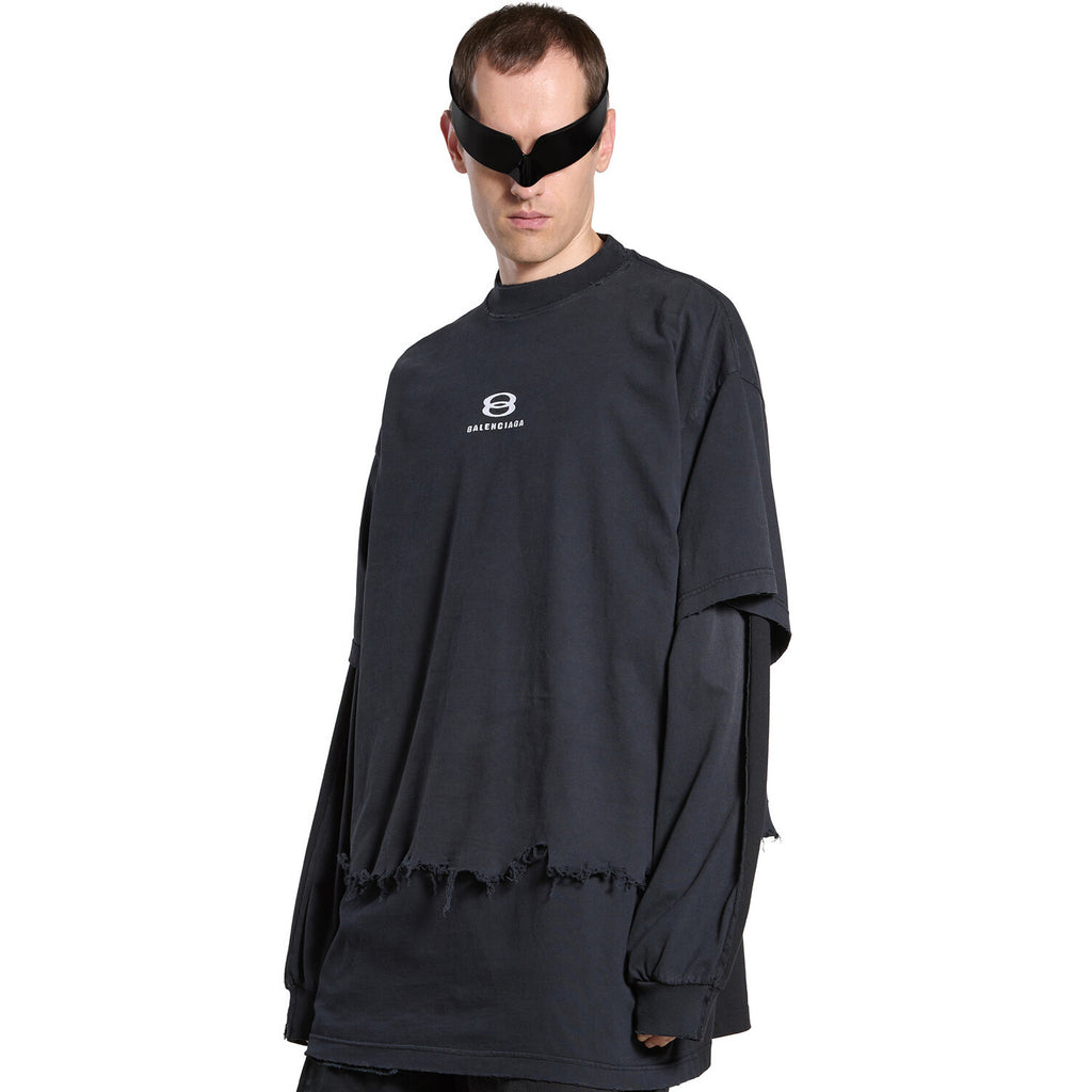 Men's and Women's Summer Embroidered Logo Printed Torn Hem Short Sleeve Unity Sports Icon Cropped T-Shirt Large #98146