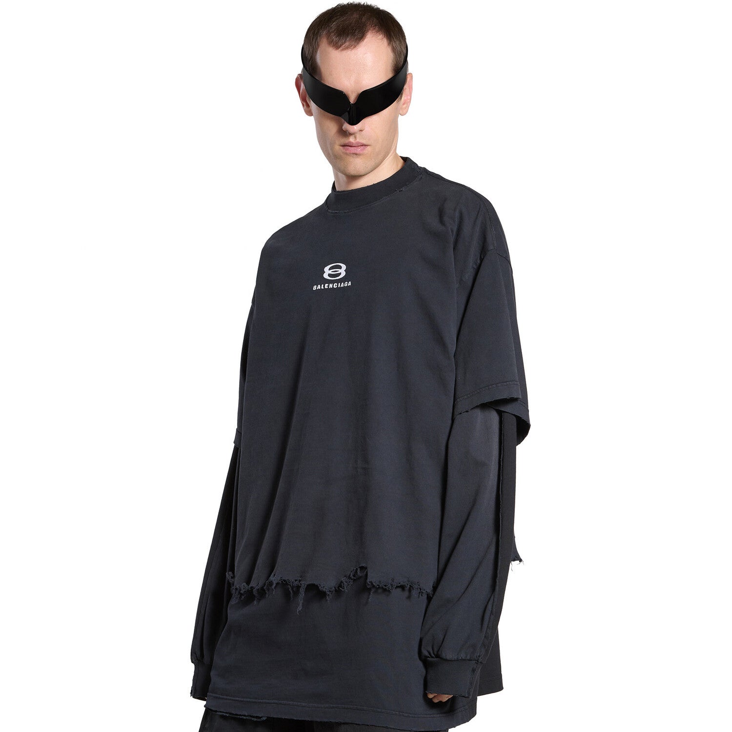 Men's and Women's Summer Embroidered Logo Printed Torn Hem Short Sleeve Unity Sports Icon Cropped T-Shirt Large #98146