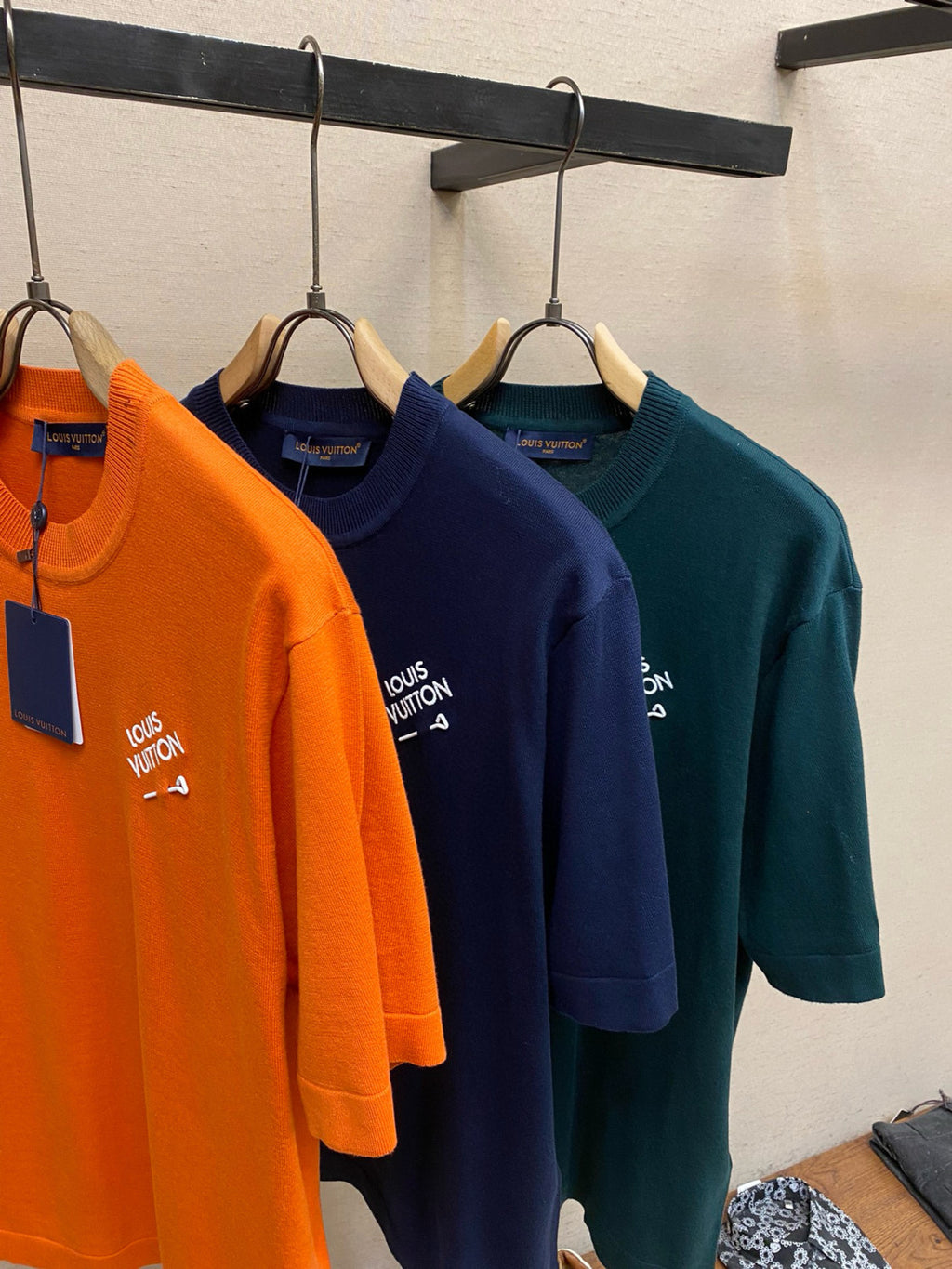 Men's Summer Solid Color Embroidered Logo Pin Crew Neck Cotton Short Sleeve T-Shirt #98211