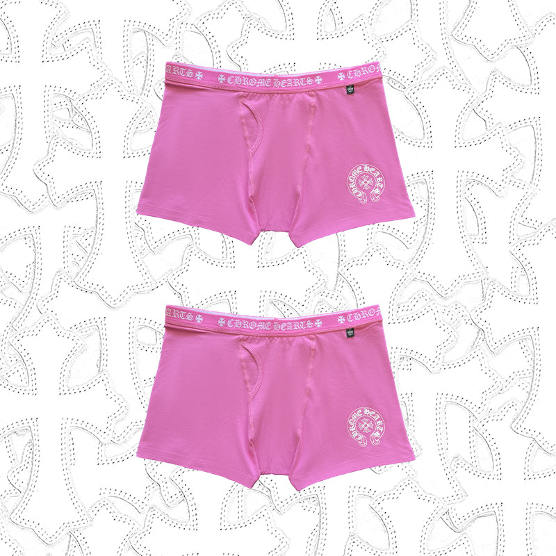 Men's And Women's Pure Color Sanskrit Print Cotton High Elasticity Boxer Briefs Underwear #77394