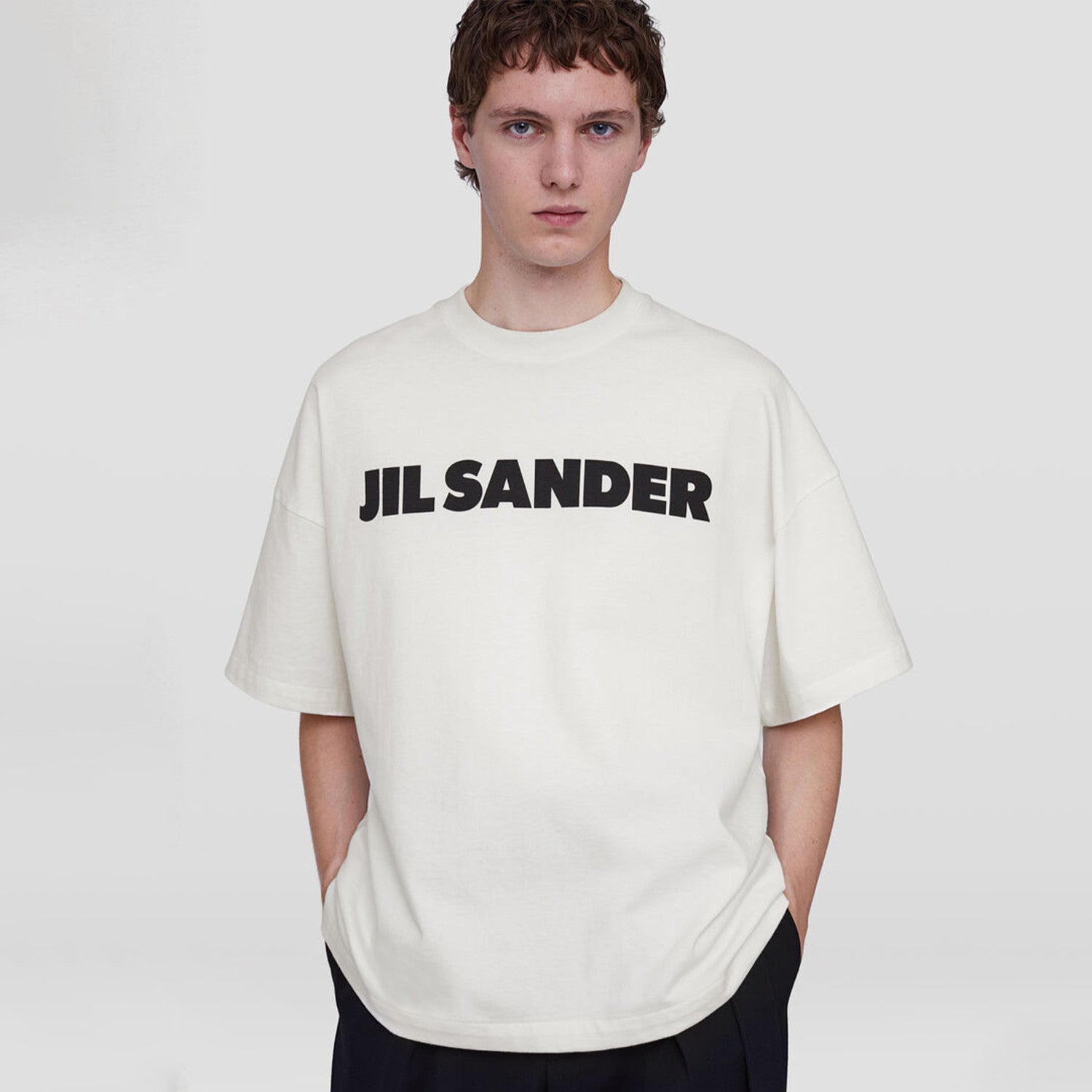 Jil Sander Men's Women's Summer Casual Short Sleeve Solid Color Letter Printed Loose Short Sleeve T-Shirt #98273