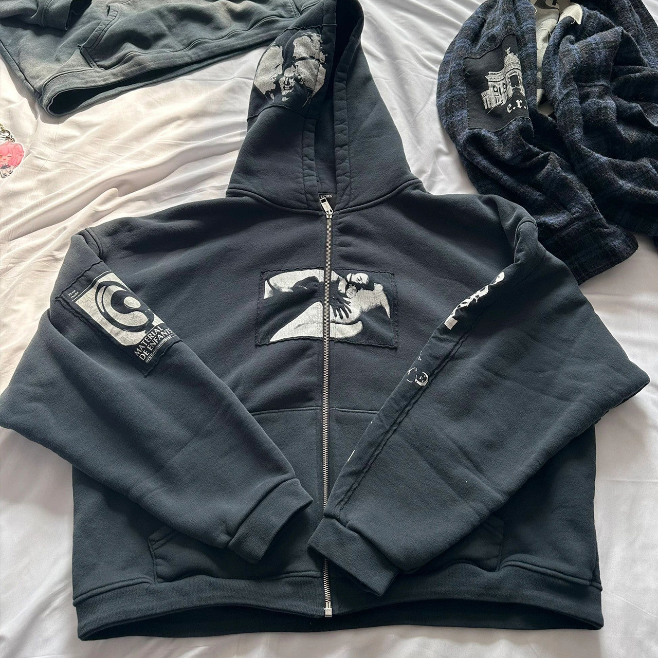 Enfants Riches Deprimes   Men's Spring And Autumn Hooded Pattern Letter Casual Fashion Trend Black Pullover SweatshirtNgvp #7777