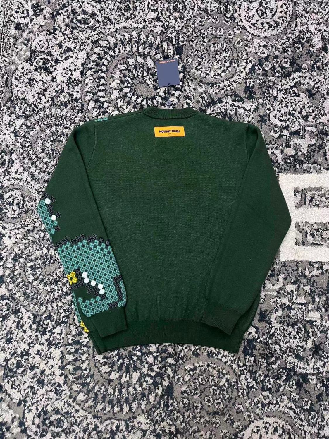 Men's Spring & Autumn Colorblocking Pattern Jacquard Cotton Round Neck Pullover Fitted Long Sleeve Sweatshirt #98318