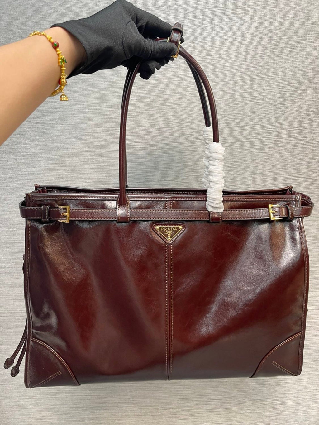 (42CM) LusGolf Oiled Leather 1BA439 Extra Large Portable Crossbody Bags Shoulder Bag Handbag #194092