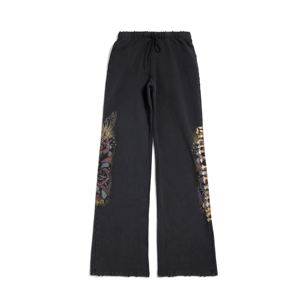 Women's Tacky Flared Sweatpants In Black Faded Spring And Summer Fashion Casual Straight Leg Wide Leg Pants Loose Sports Sweatpants Ngvp #1276