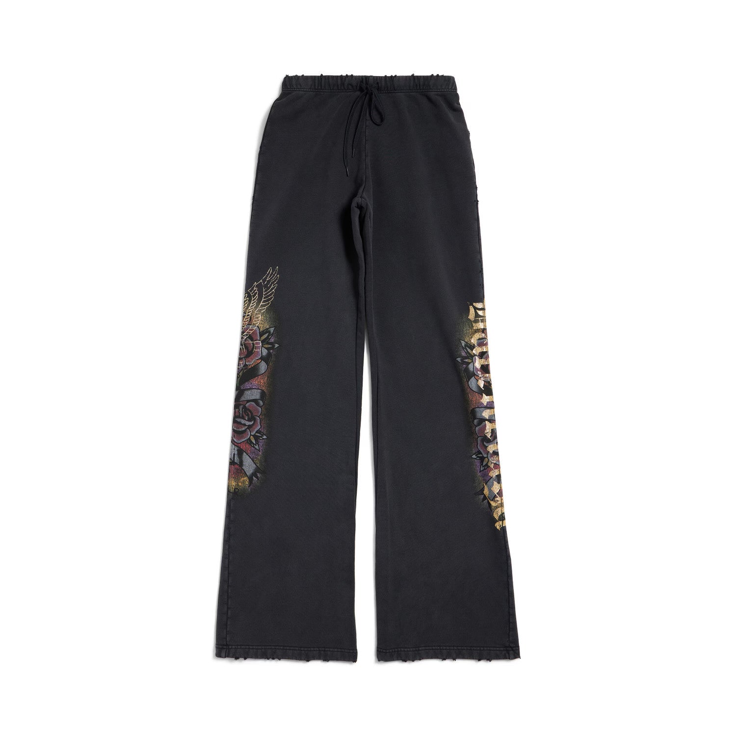 Women's Tacky Flared Sweatpants In Black Faded Spring And Summer Fashion Casual Straight Leg Wide Leg Pants Loose Sports Sweatpants Ngvp #1276