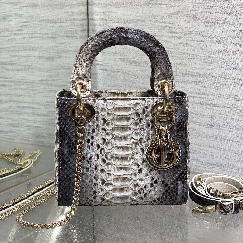 CD Lady Women's Solid Color Metal Pendant Detachable Chain Shoulder Strap Snake Skin Single Shoulder Crossbody Handbag Bag Bags #77722