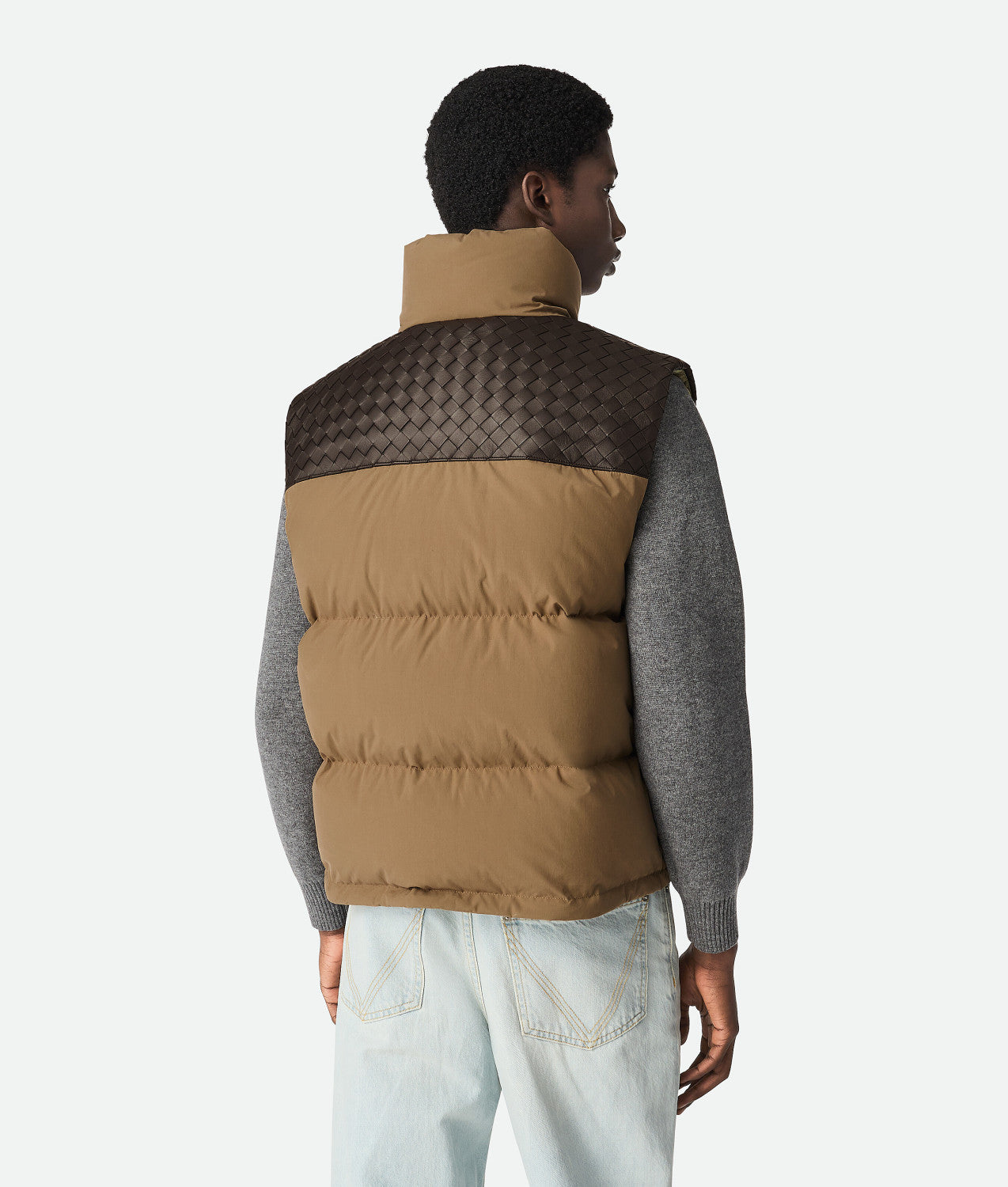 Men's Autumn/winter Frosted Poplin Puffer Gilet Sleeveless Knitted Down Jacket Fashionable Casual Vest Ngvp #2629