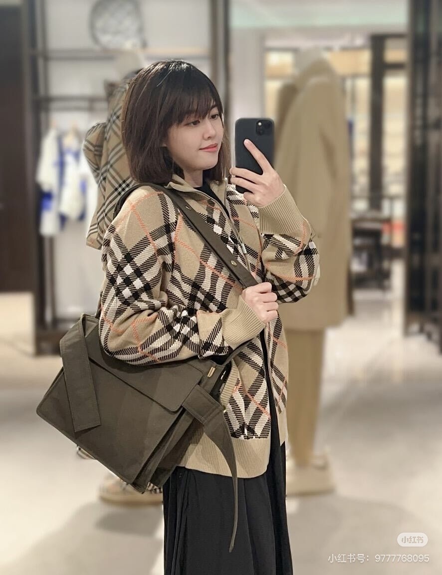 Women's Spring and Autumn Colorblocking Striped Checkered Zipper Long Sleeve Knit Jacket #72823