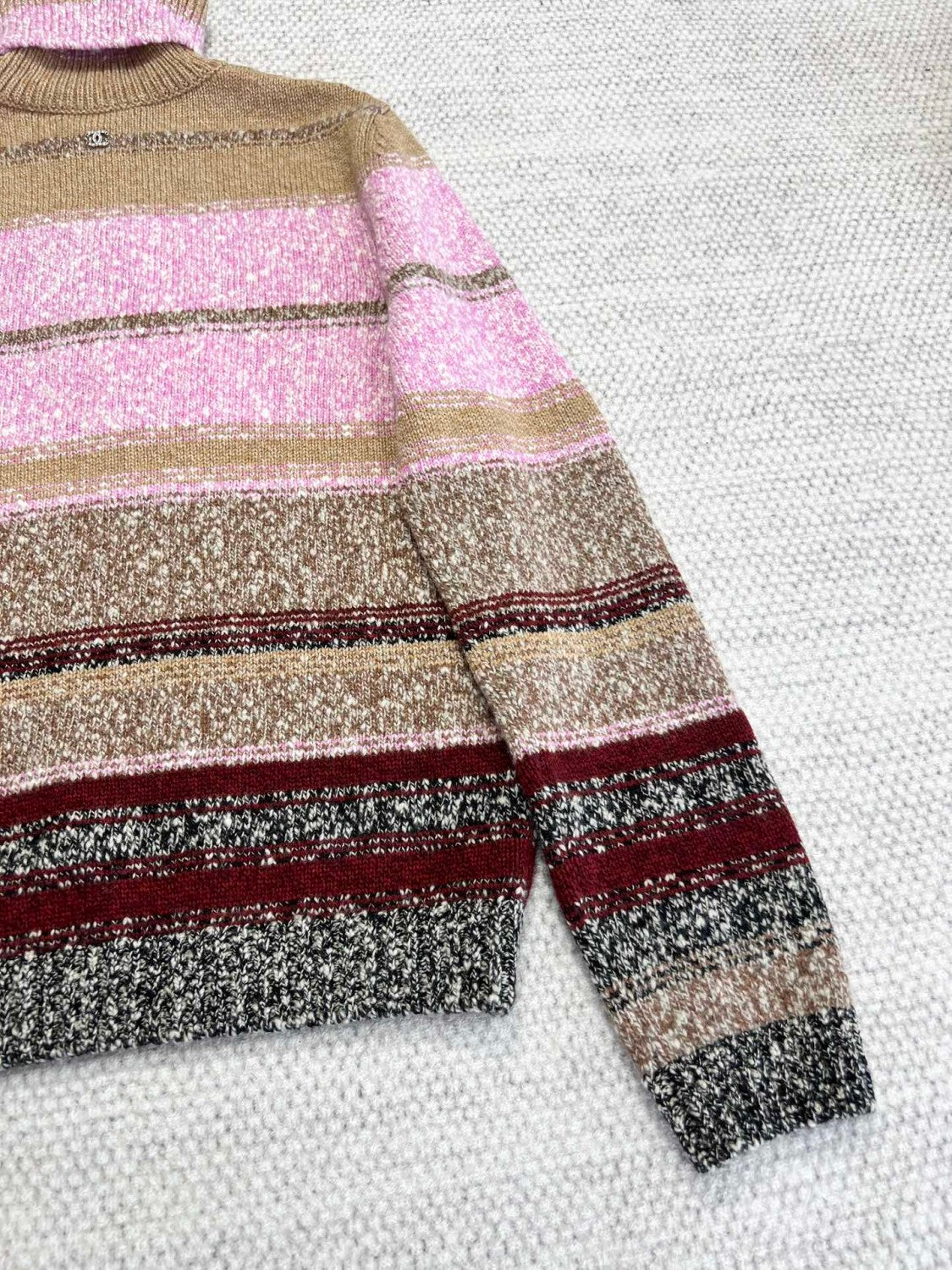 Women's Autumn and Winter Color Blocking High Neck Cashmere Long Sleeve Sweater #74967