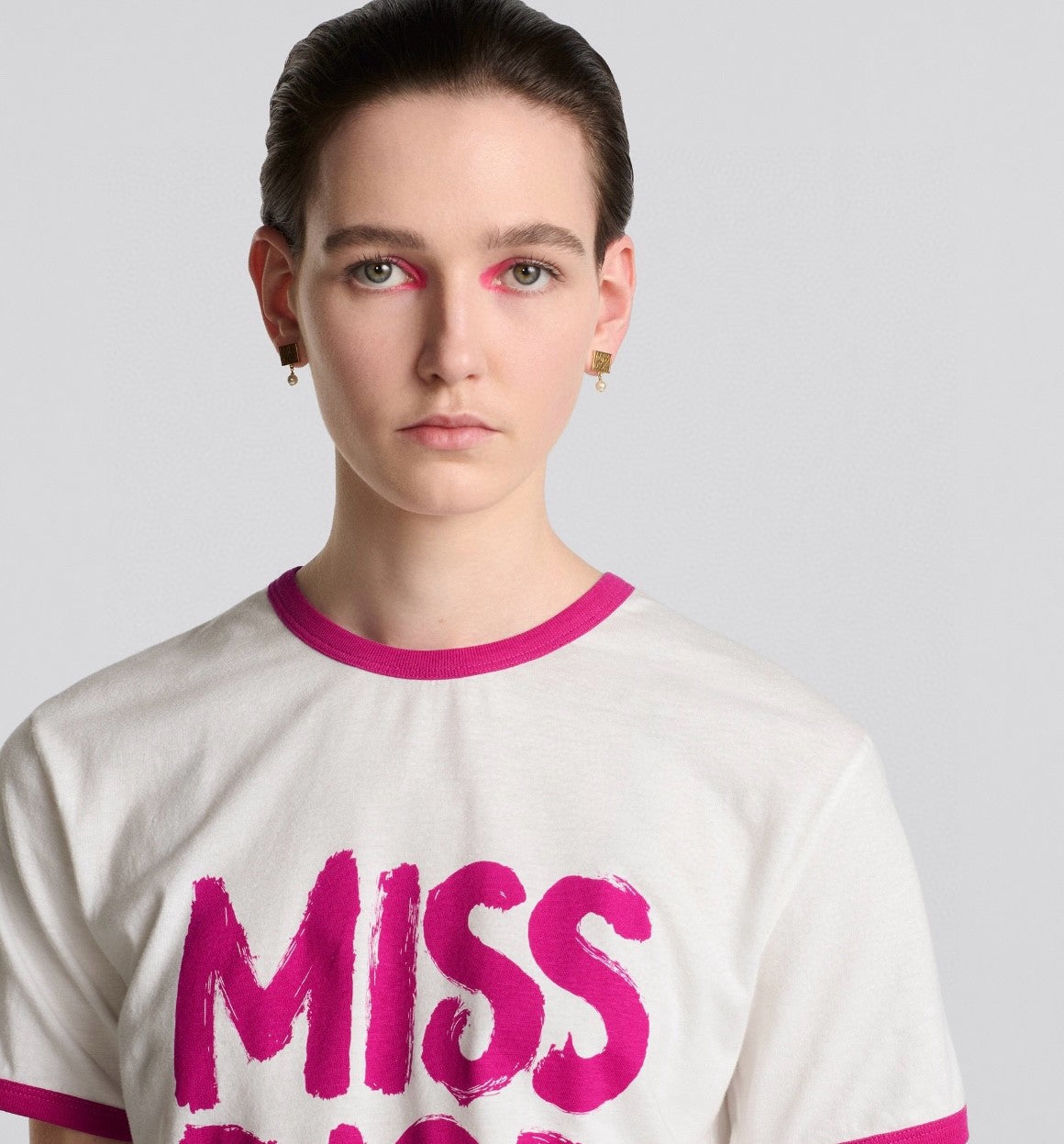 Women's Summer Solid Color Logo Letter Printed Round Neck Short Sleeve T-Shirt #73555