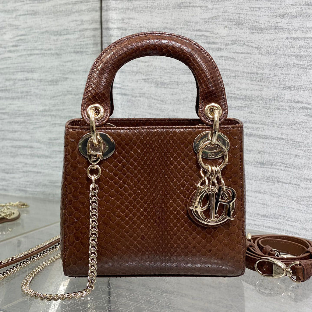 CD Lady Women's Solid Color Metal Pendant Detachable Chain Shoulder Strap Snake Skin Single Shoulder Crossbody Handbag Bag Bags #77722