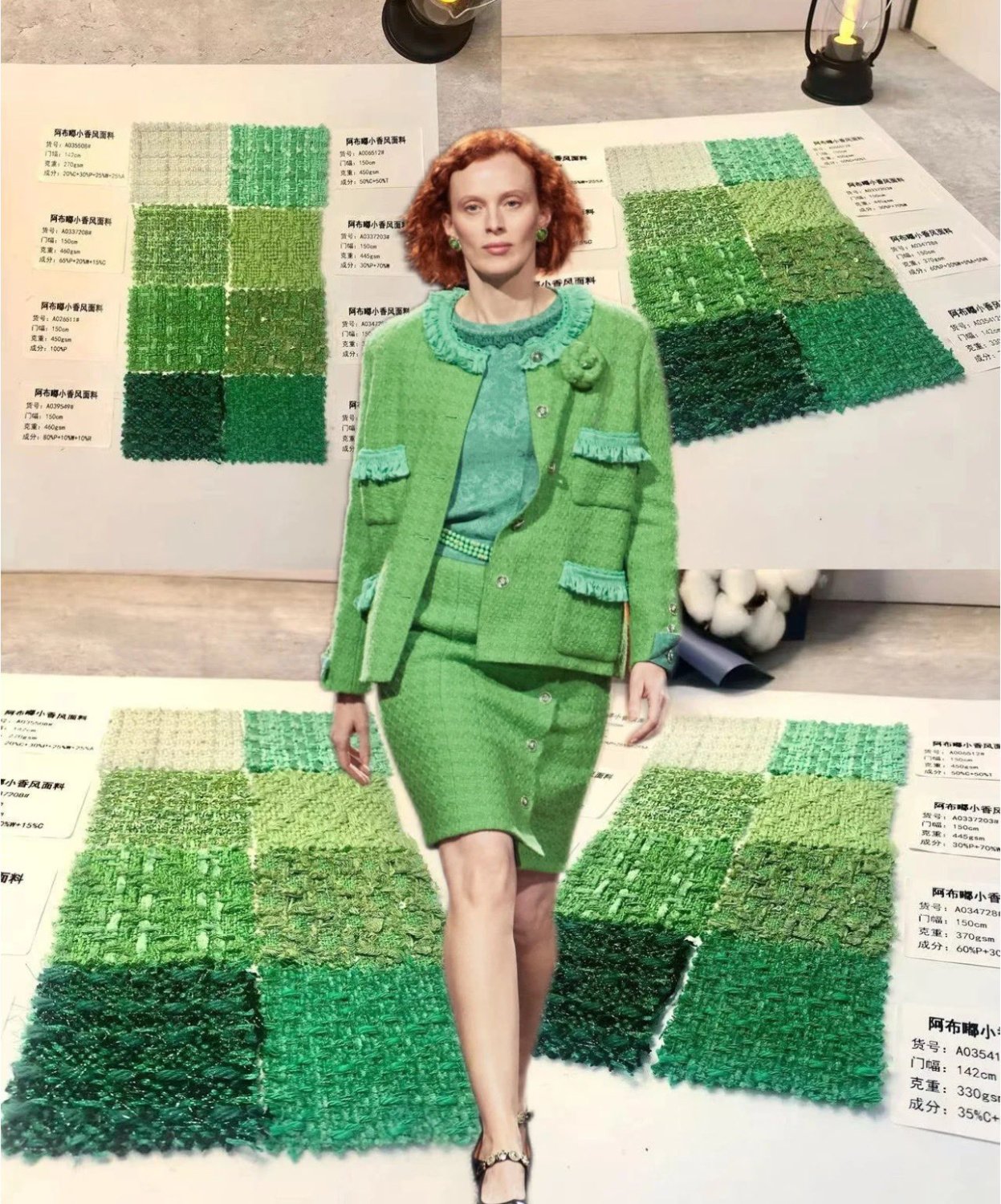 Women's Spring & Autumn Solid Color Embroidery Wool Tweed Single Breasted Multi-Pocket Long Sleeve Jacket Coat Ngvp #8816