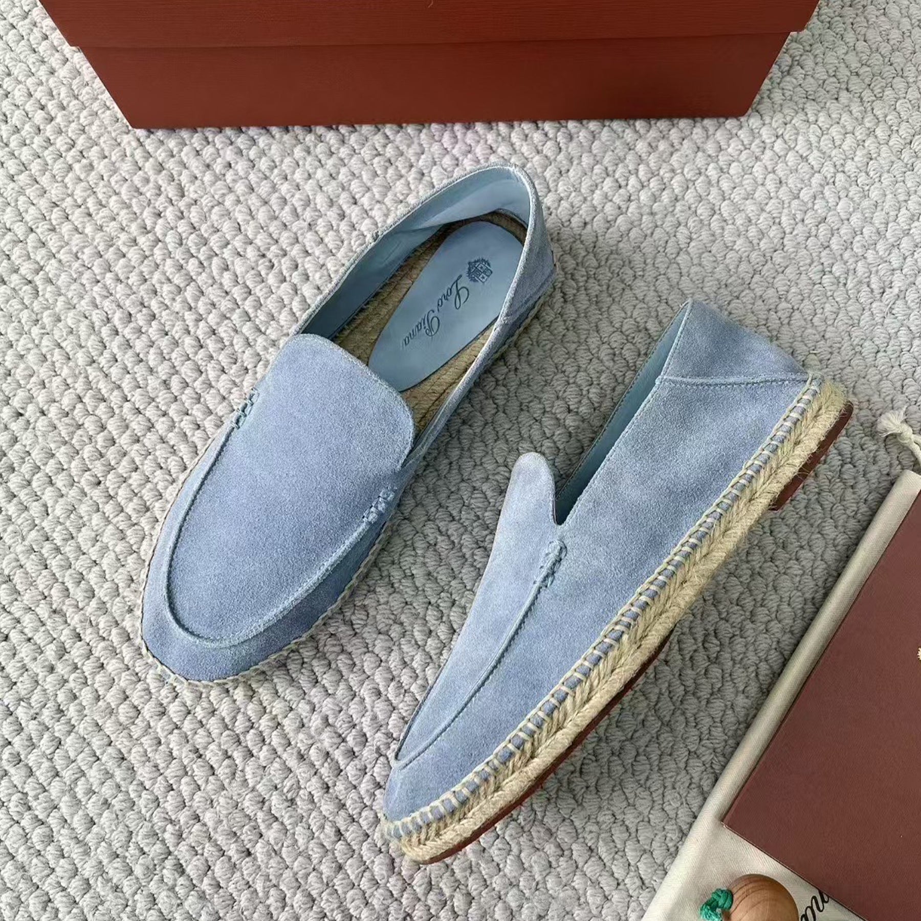 LP Seaside Walk Men's Casual Shoes Spring And Summer Suede Casual Shoes Fashion Temperament Comfortable Flat Shoes Slippers Ngvp #2224