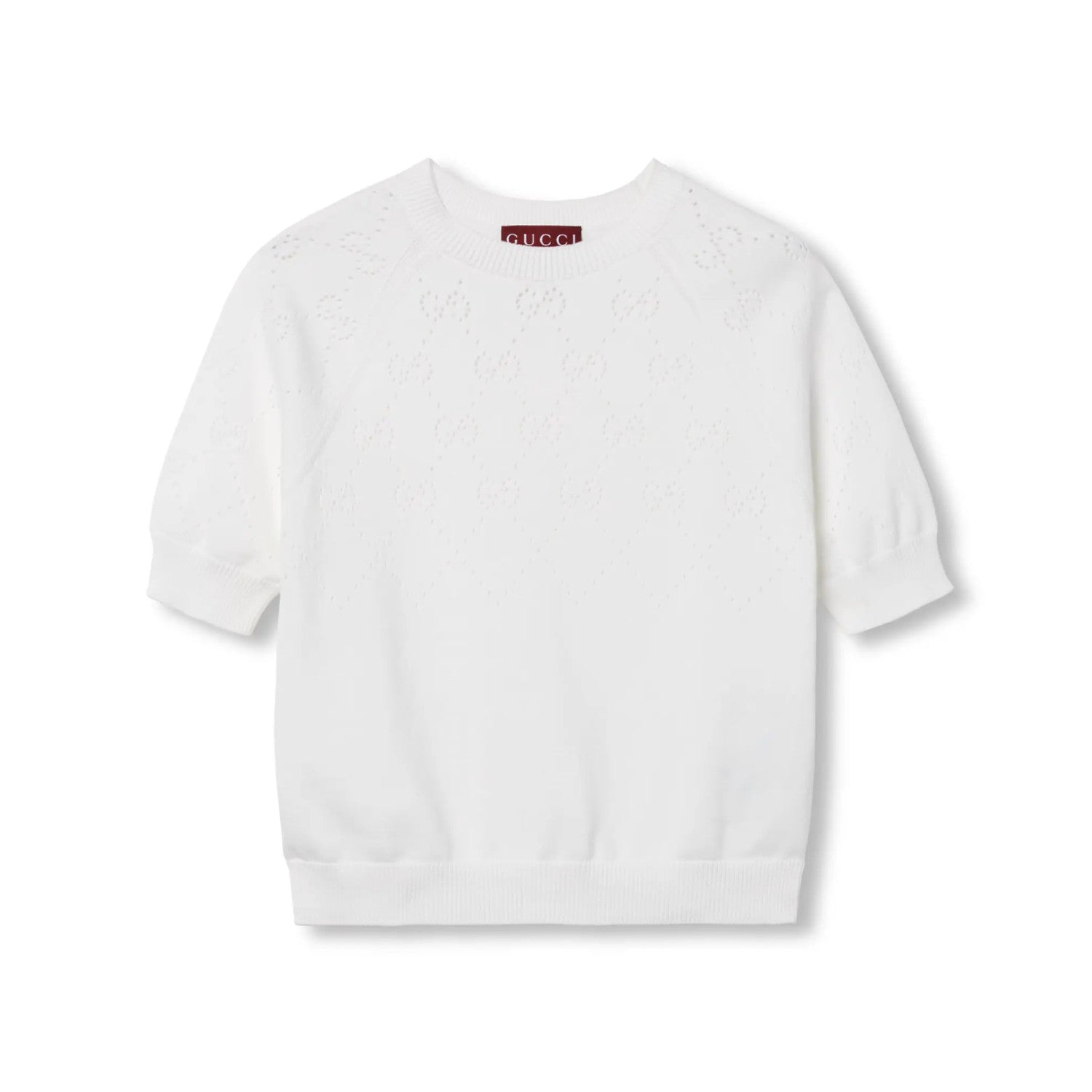 Women's Summer Solid Color Jacquard Round Neck Short Sleeve Knitted Sweater T-shirt #77163