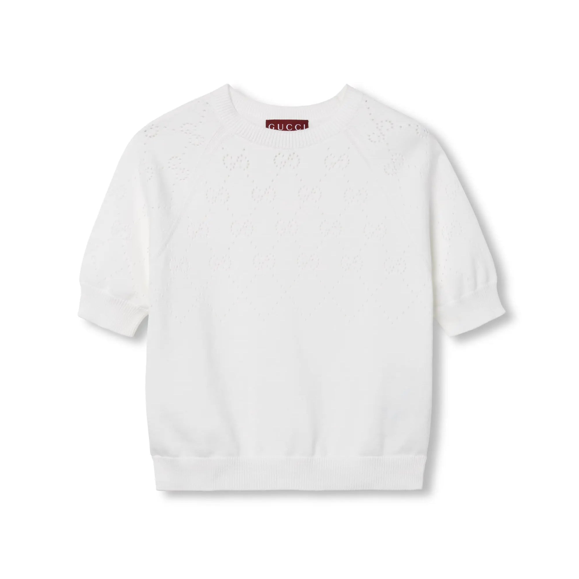 Women's Summer Solid Color Jacquard Round Neck Short Sleeve Knitted Sweater T-shirt #77163