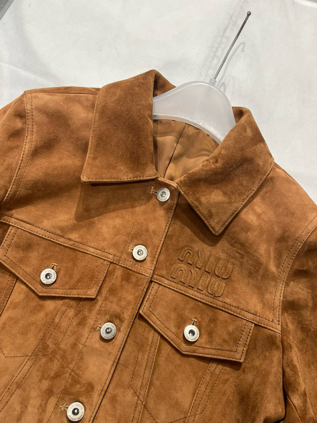 Women's Autumn and Winter Brown Letter Printed Lapel Single Breasted Short Long Sleeve Jacket #99295