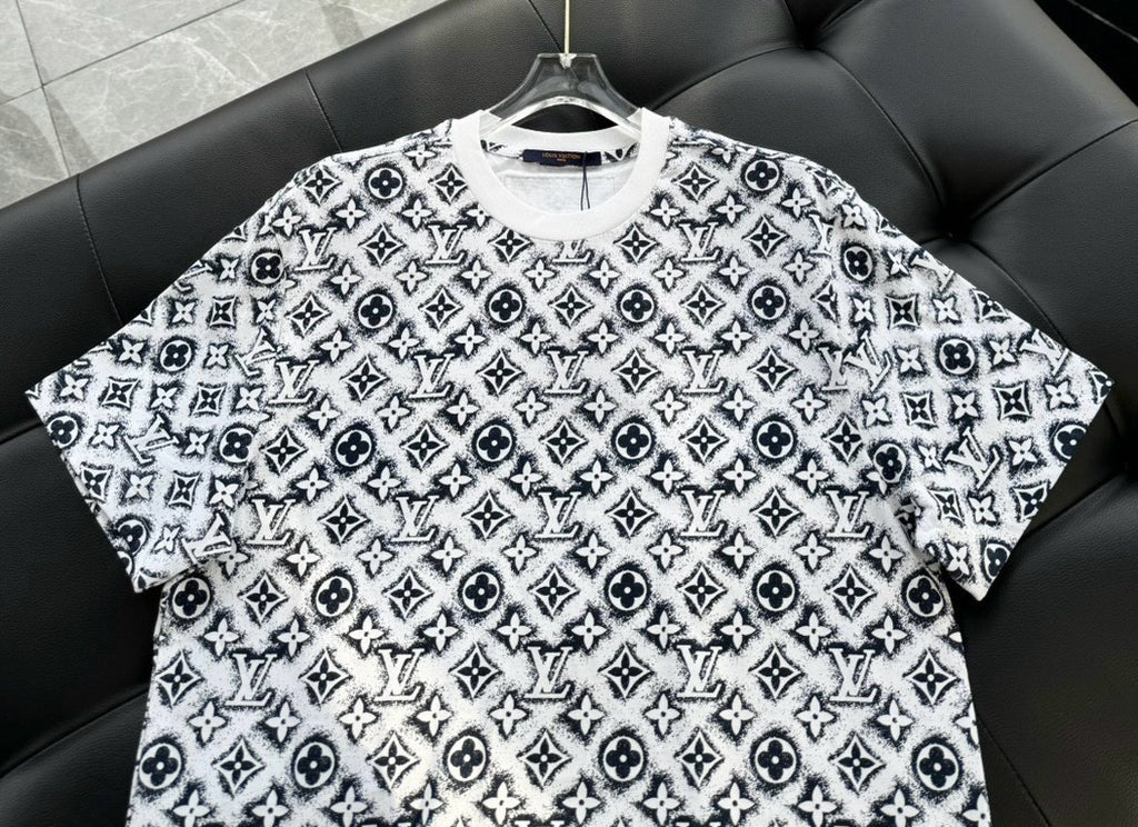 Men's Summer Logo Full Print Casual Crew Neck Cotton Short Sleeve T-Shirt #97789