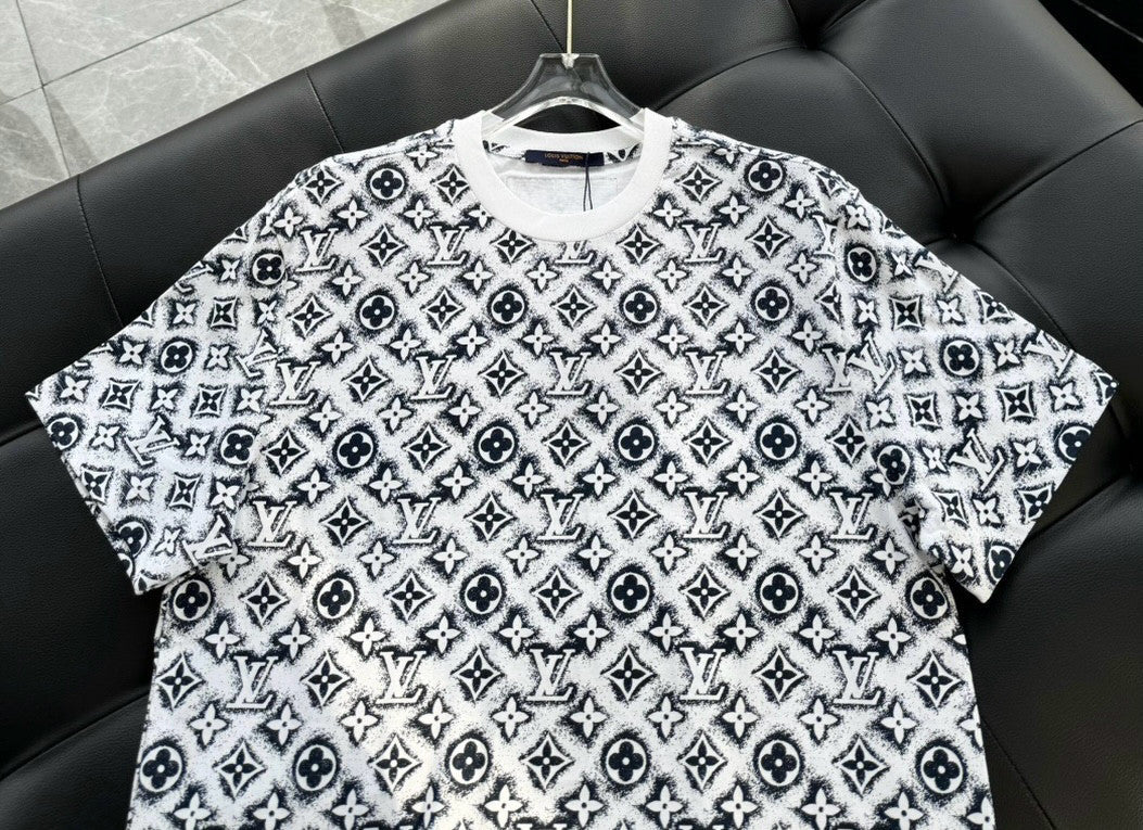 Men's Summer Logo Full Print Casual Crew Neck Cotton Short Sleeve T-Shirt #97789