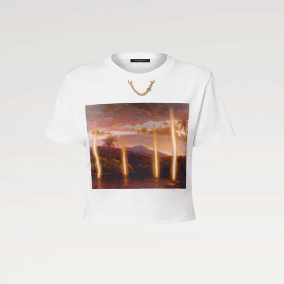 x LAURENT GRASSO Printed Women's Summer Solid Color Round Neck Cotton Short Sleeve T-Shirt Ngvp #1415