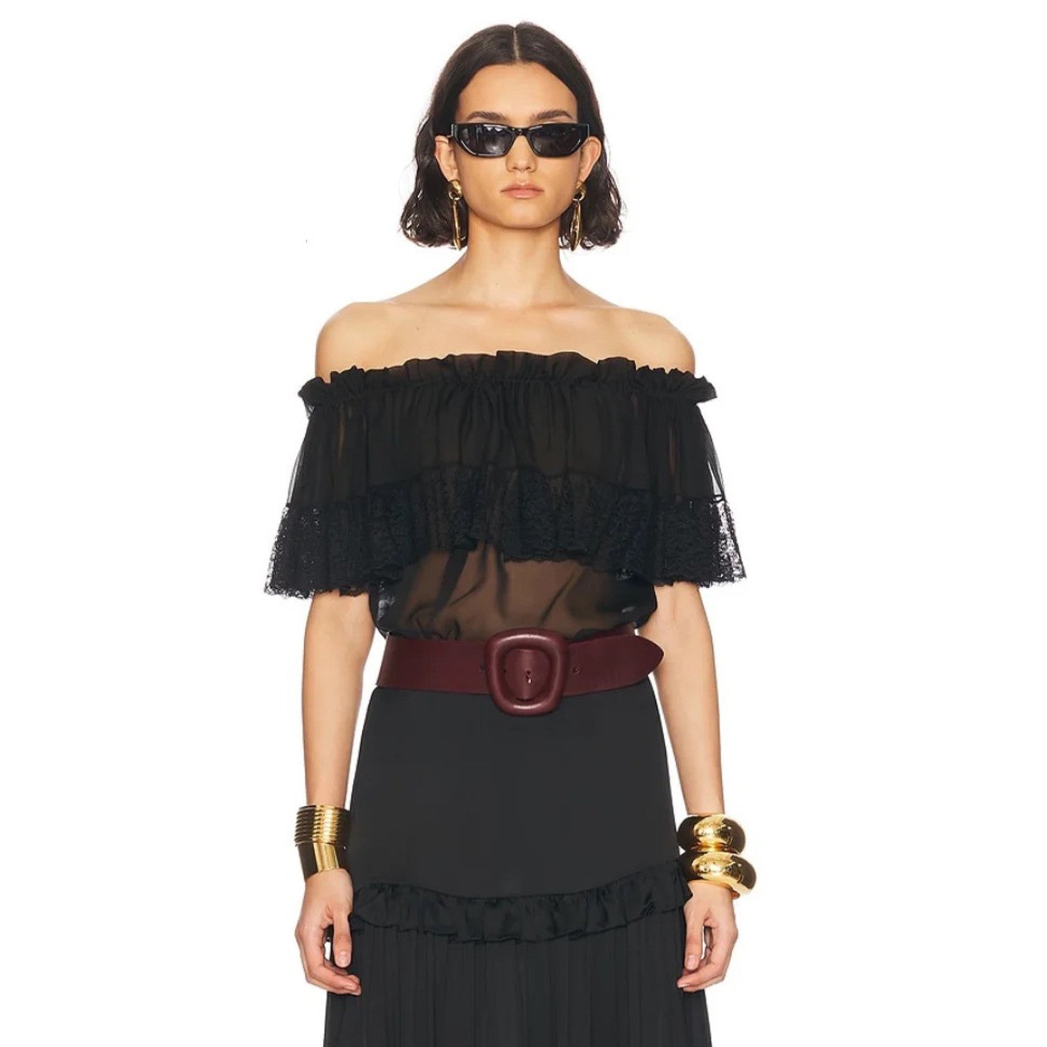 Spring And Summer Models Ladies Strapless Lace Casual Shirt One-Shoulder French Fashion Sexy Comfortable Top T-Shirt Ngvp #1342