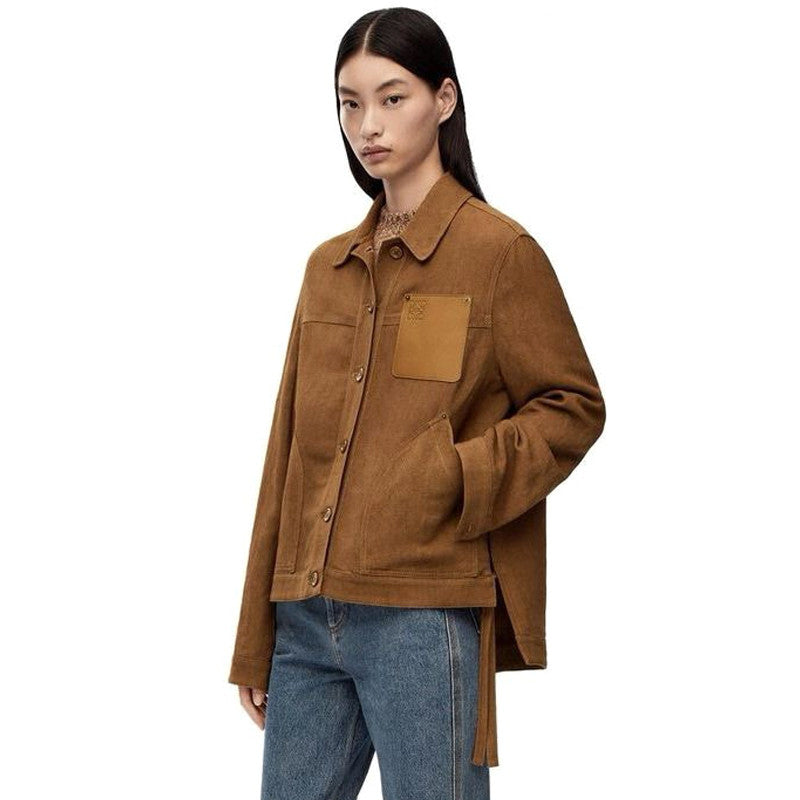 Women's Spring and Autumn Solid Color Asymmetric Hem Lapel Single Breasted Long Sleeve Jacket #98736