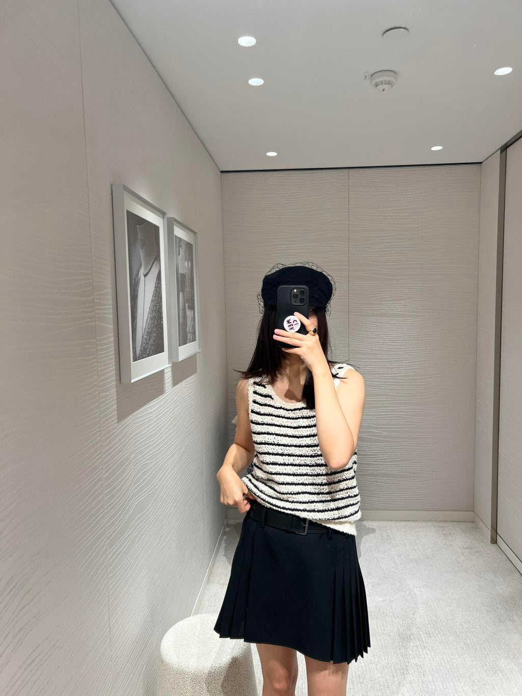 Women's Summer Wool-Blend Striped Crew Neck Multicolor Sleeveless Knit Vest Ngvp #2354