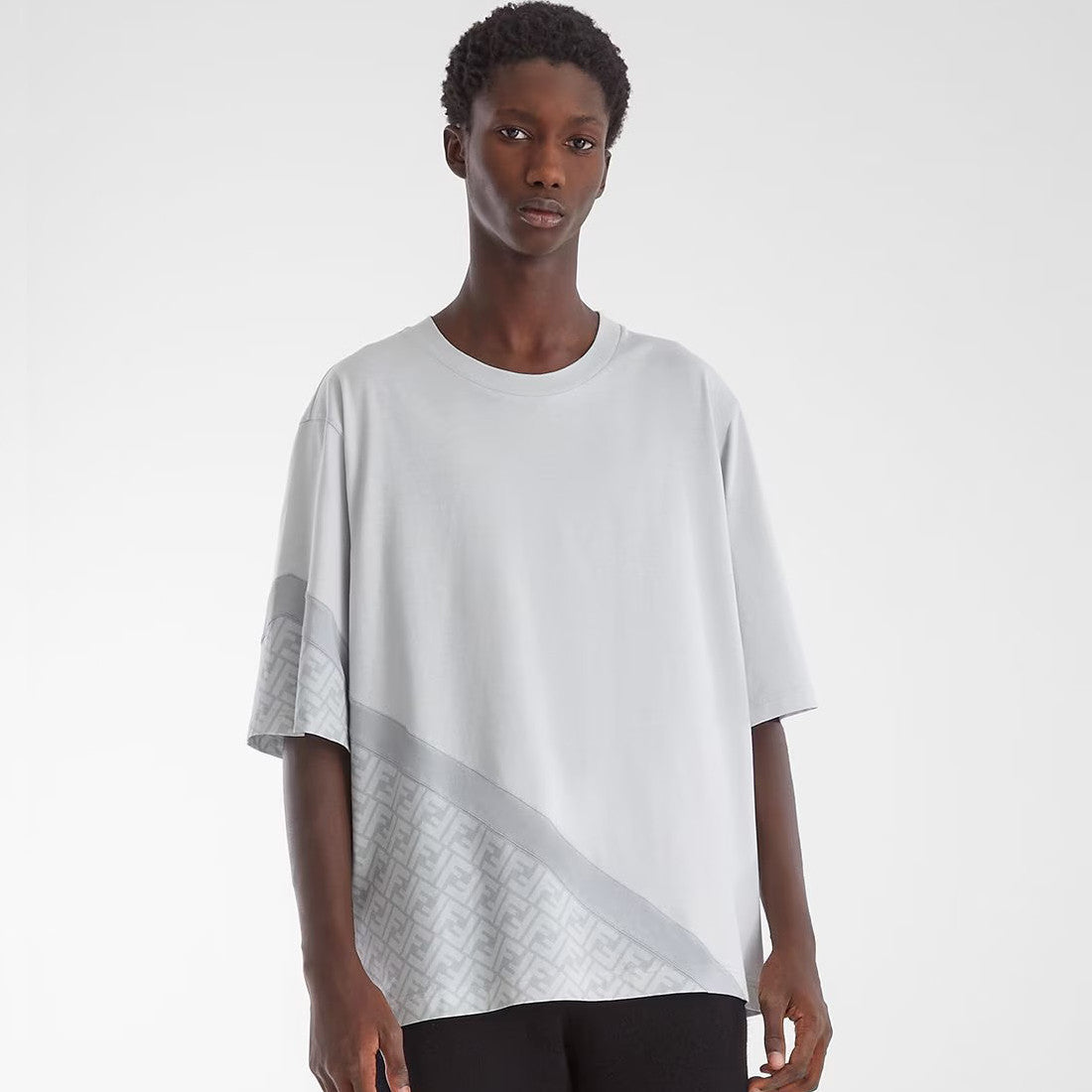 Fendi Men's And Women's Summer FF Inlays Color Collision Round Neck Cotton Short Sleeve T-shirt #98511