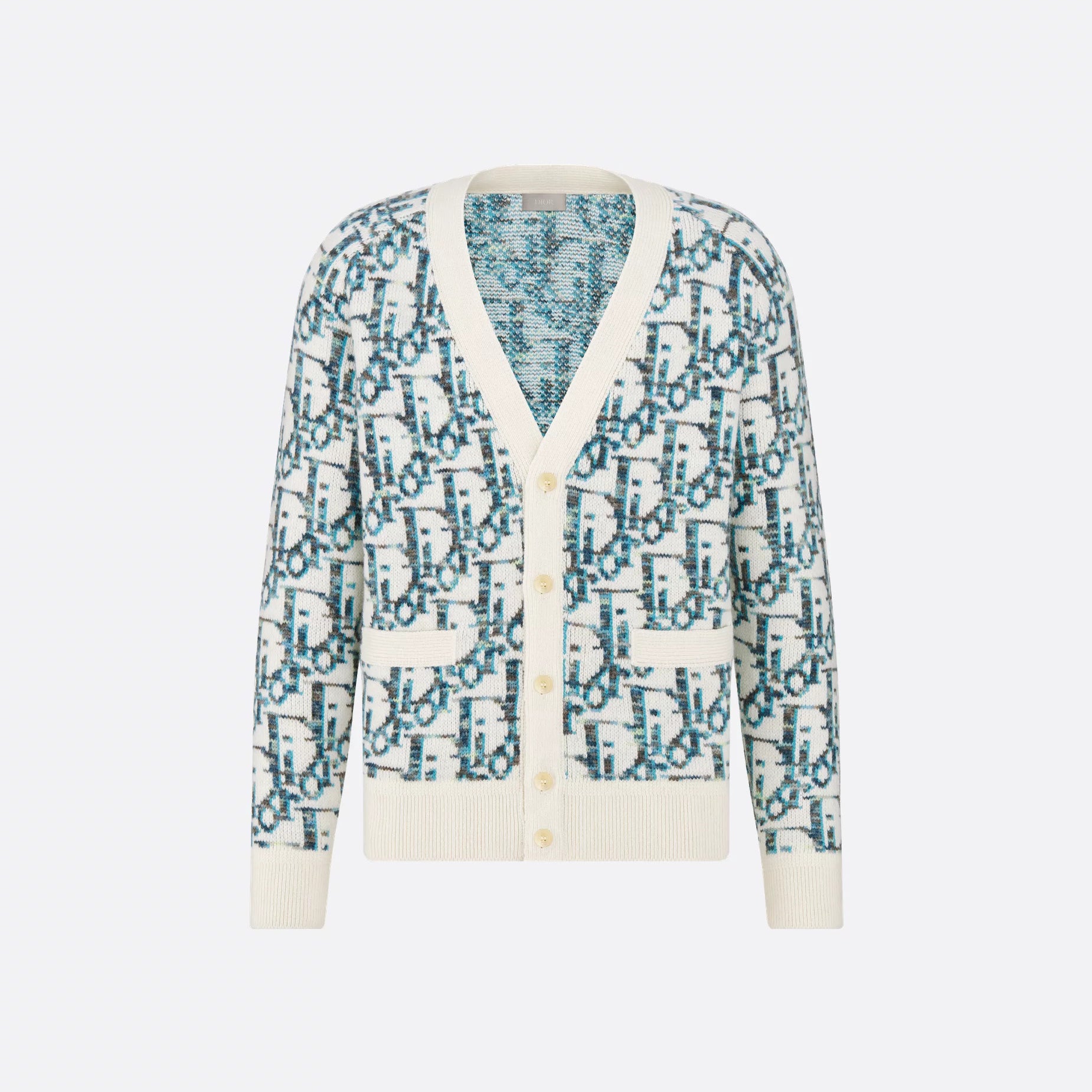 CD Men's And Women's Spring/summer Fashion Casual Sheep Wool Jacquard Fabric Oblique Print Single Breasted V-neck Long Sleeved Sweater Knitted Cardigan #78296