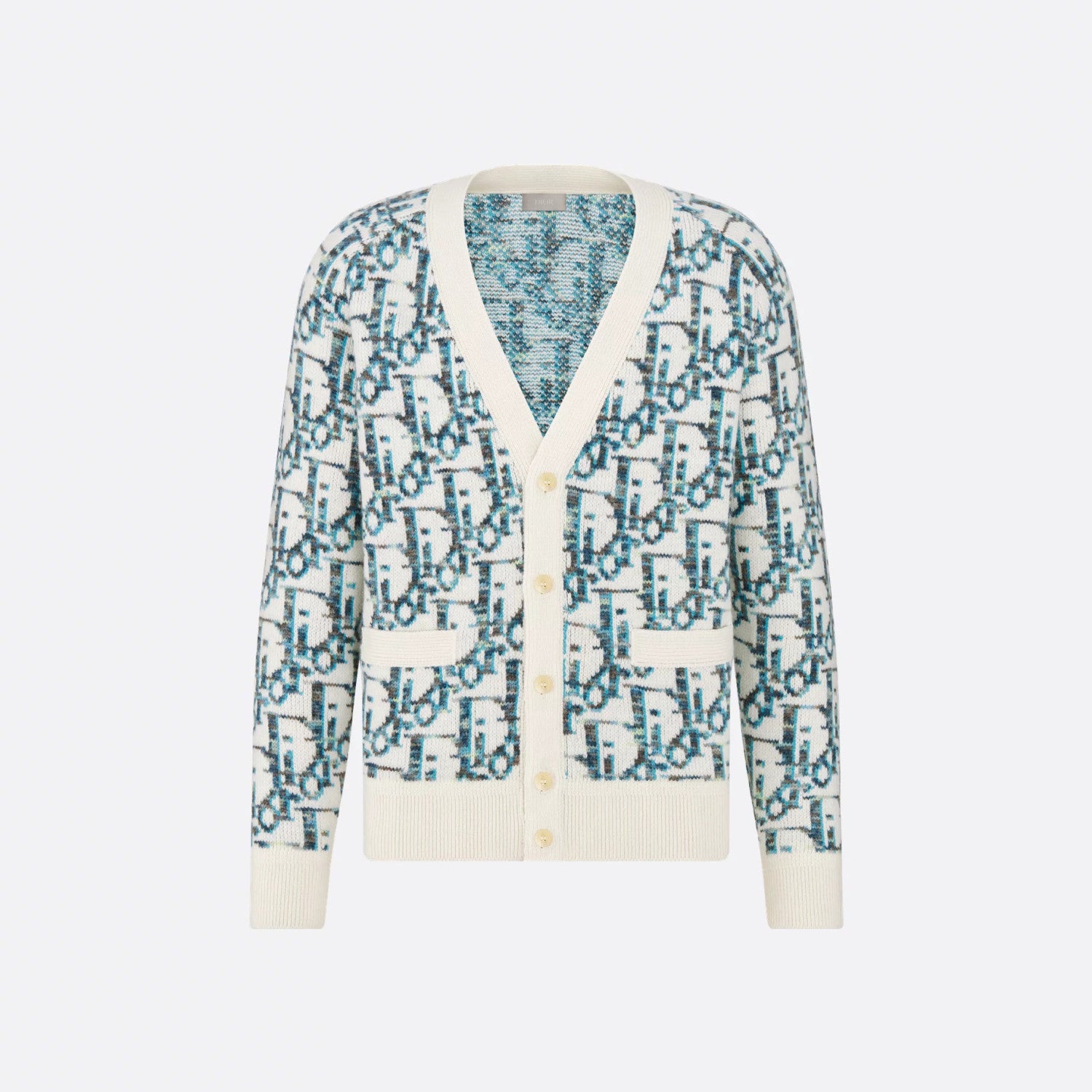 CD Men's And Women's Spring/summer Fashion Casual Sheep Wool Jacquard Fabric Oblique Print Single Breasted V-neck Long Sleeved Sweater Knitted Cardigan #78296