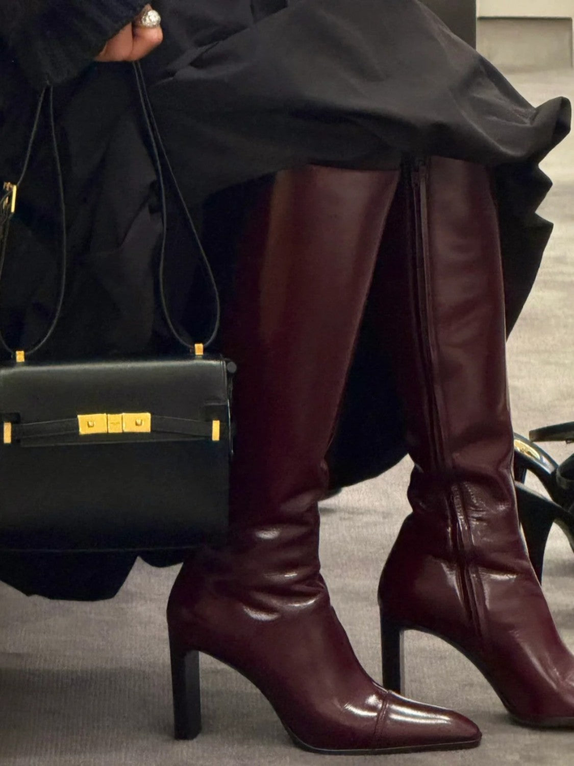 YS Women's Pointed Cat Heel Long Short Red Black Boots Fashion Temperament Elegant Sexy Zipper Short Boots Shoes Ngvp #2185