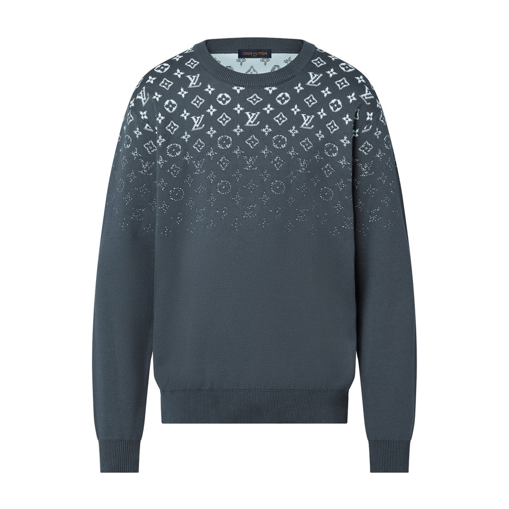 Men's Spring and Fall Gradient Logo Printed Round Neck Cotton Pullover Sweatshirt #98968