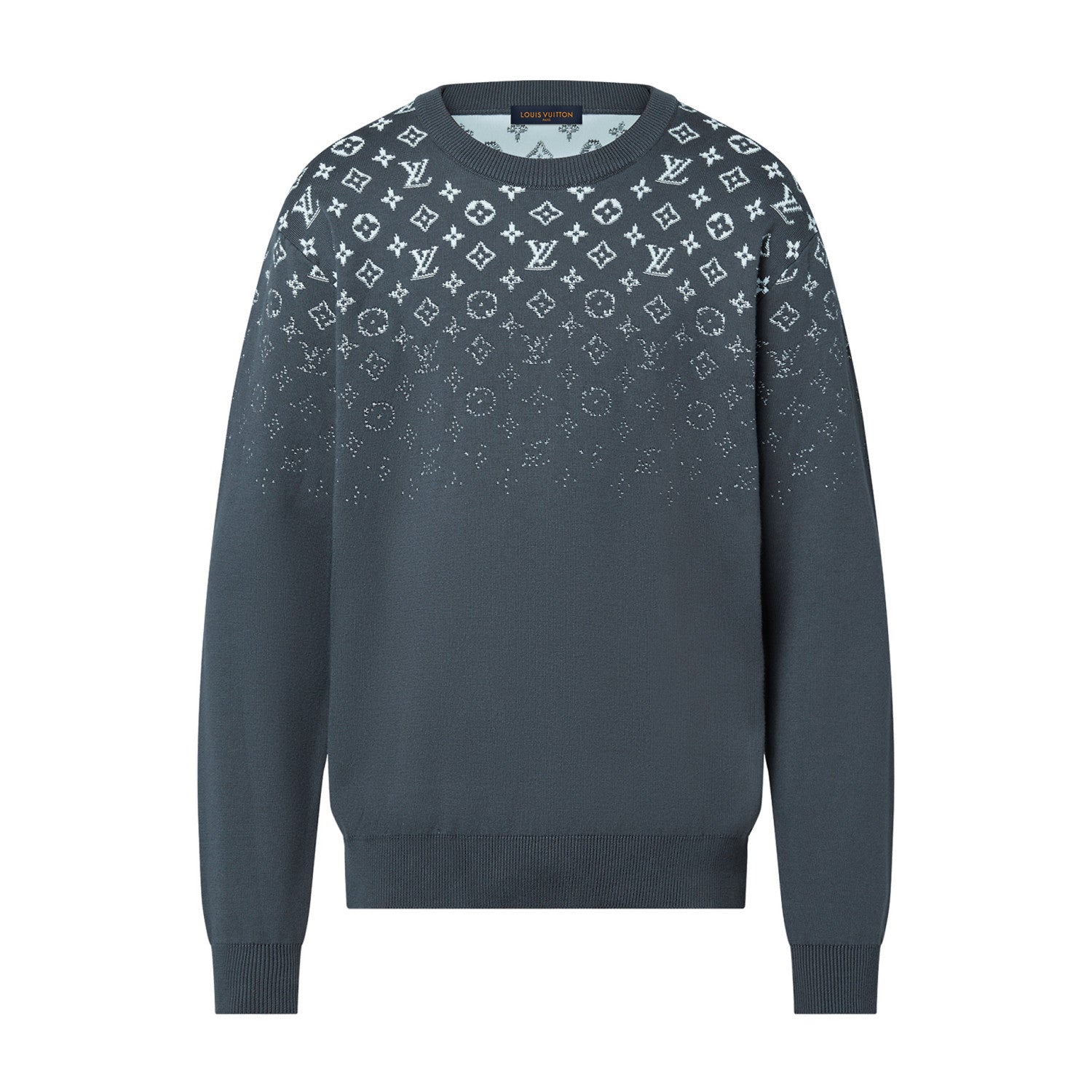 Men's Spring and Fall Gradient Logo Printed Round Neck Cotton Pullover Sweatshirt #98968