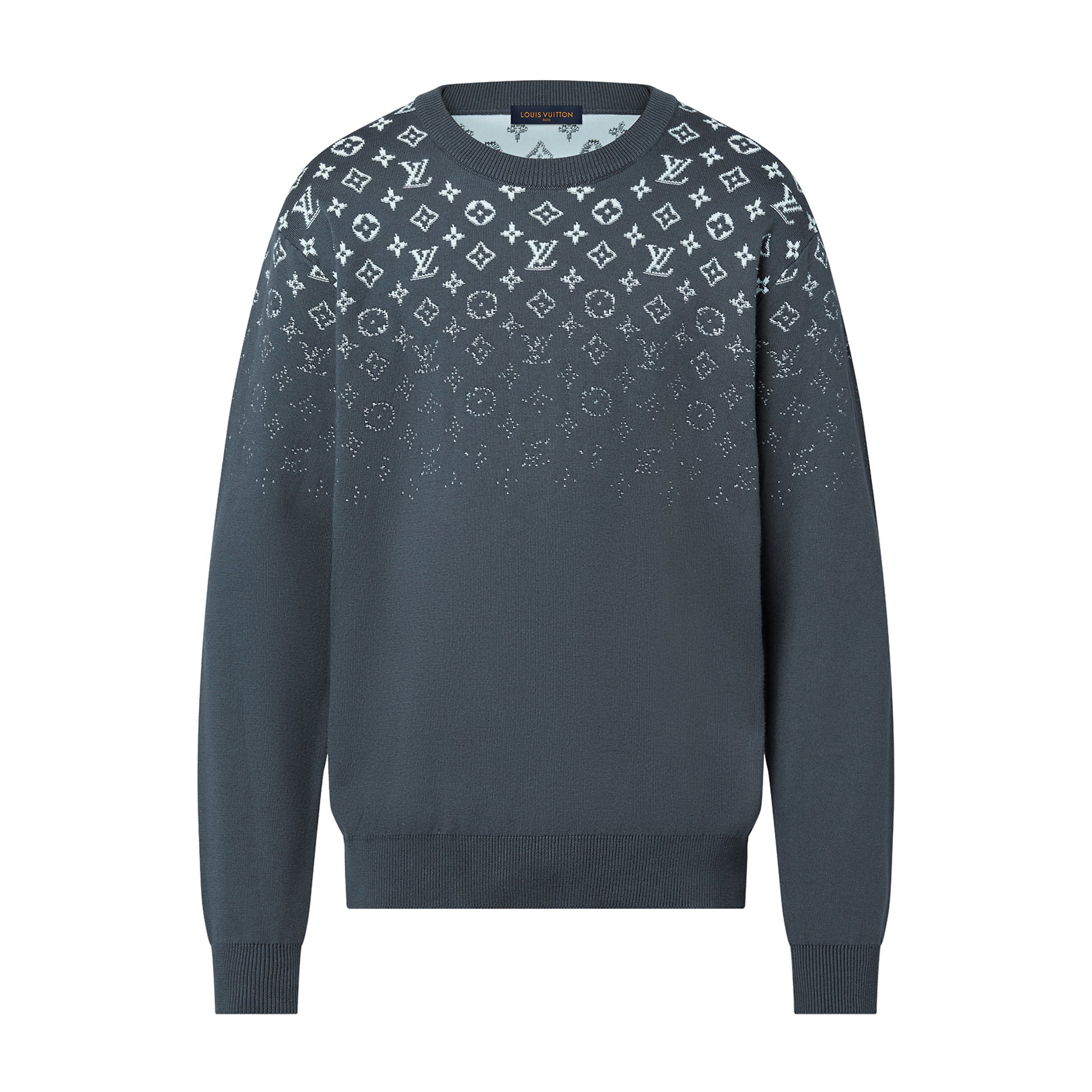 Men's Spring and Fall Gradient Logo Printed Round Neck Cotton Pullover Sweatshirt #98968