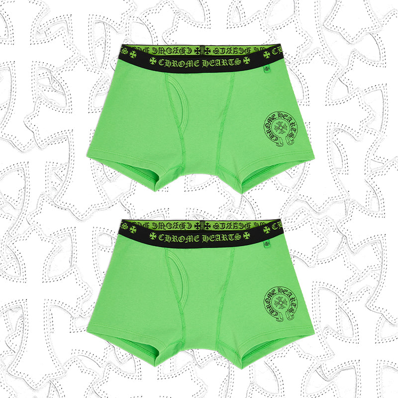 Men's And Women's Pure Color Sanskrit Print Cotton High Elasticity Boxer Briefs Underwear #77394