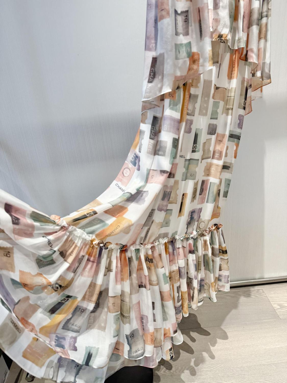 Women's Spring Summer Pattern Printed Long Silk Long Sleeve Dresses #75274