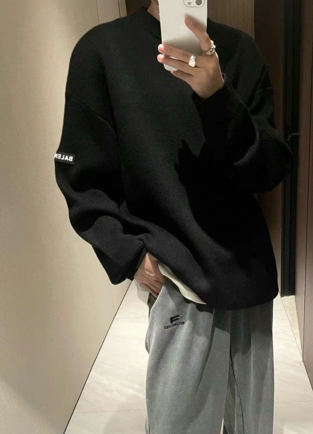 Men's And Women's Spring And Autumn Solid Color Round Neck Long Sleeve Loose Fit Knitted Sweater Pullover #72499