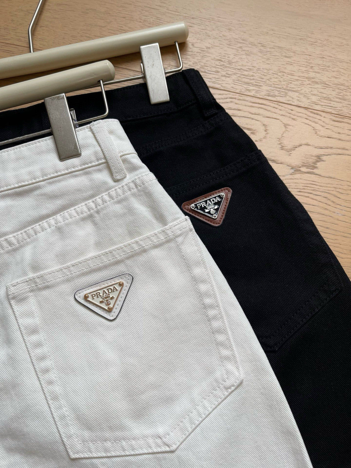 Women's Summer Solid Colour Triangle Label Decoration Simple Casual Denim Shorts #76692