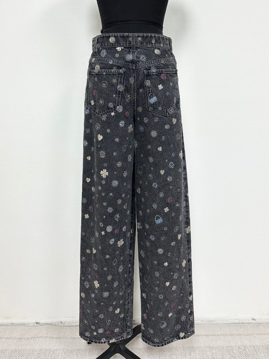 Women's Spring/Fall Fashion Casual Patterned Print Straight-Leg Relaxed Fit Jeans Pants #78615