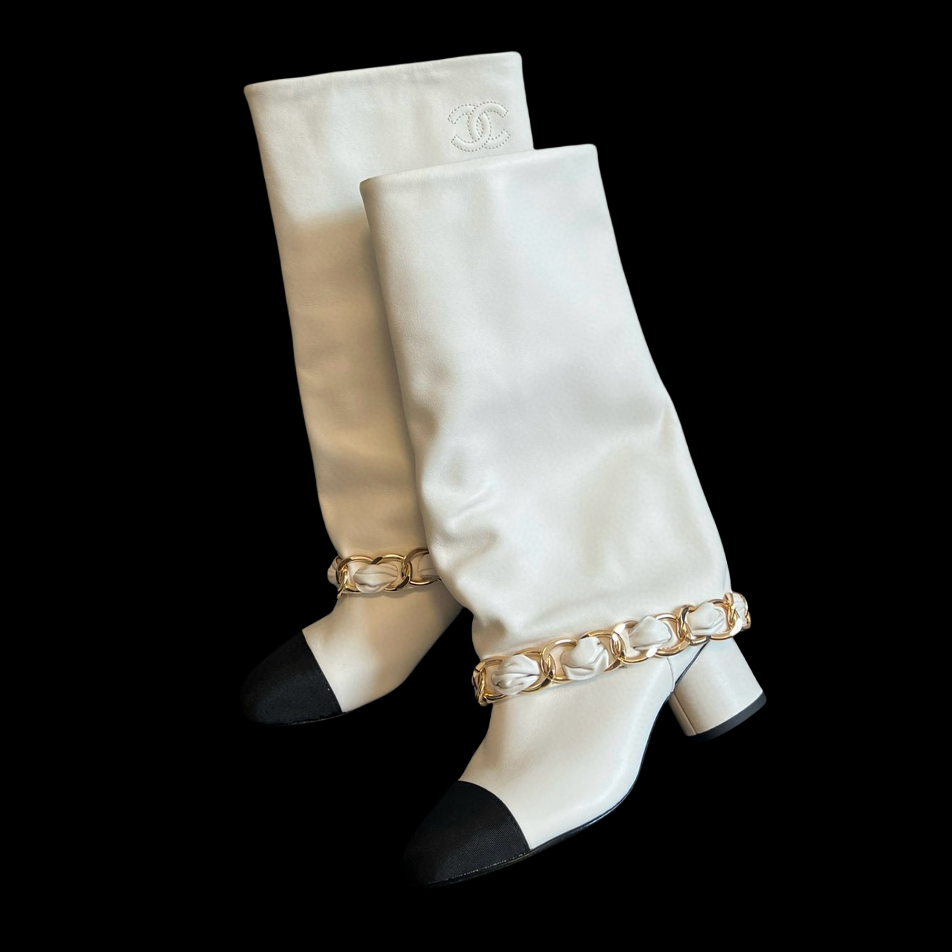 CC Women's Solid Color Round Toe Leather High Top Riding Boots Shoes #77819