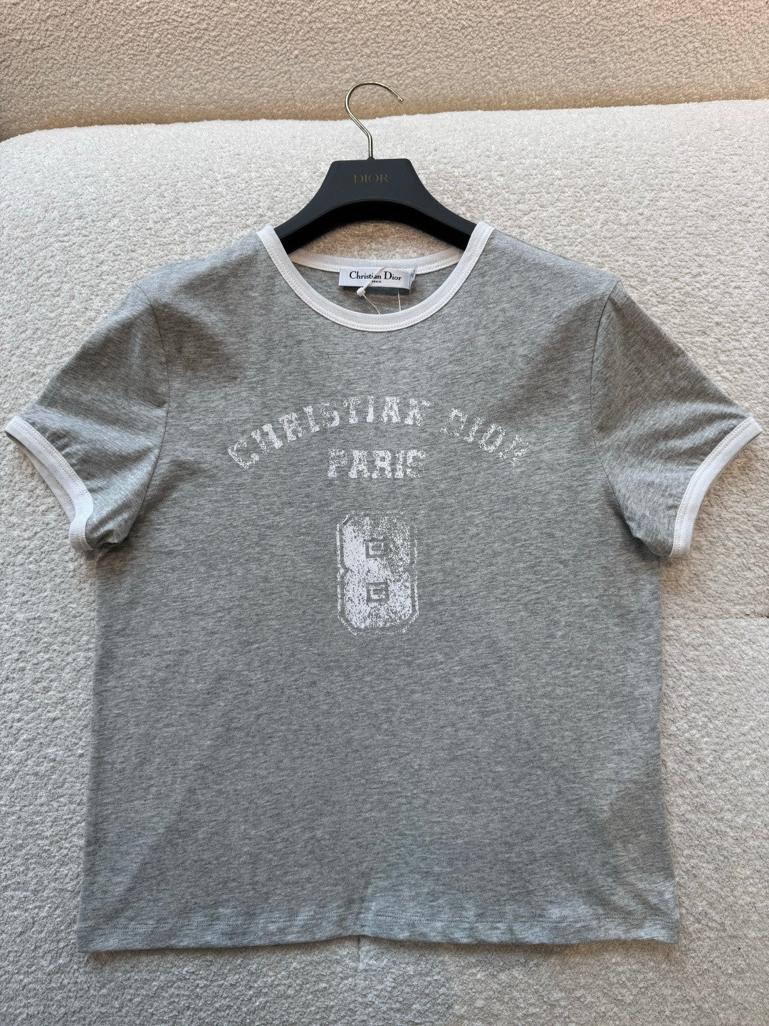 2026 Women's Early Spring Knit Fabric Grey Size 8 Loose Casual T-Shirt #83139A