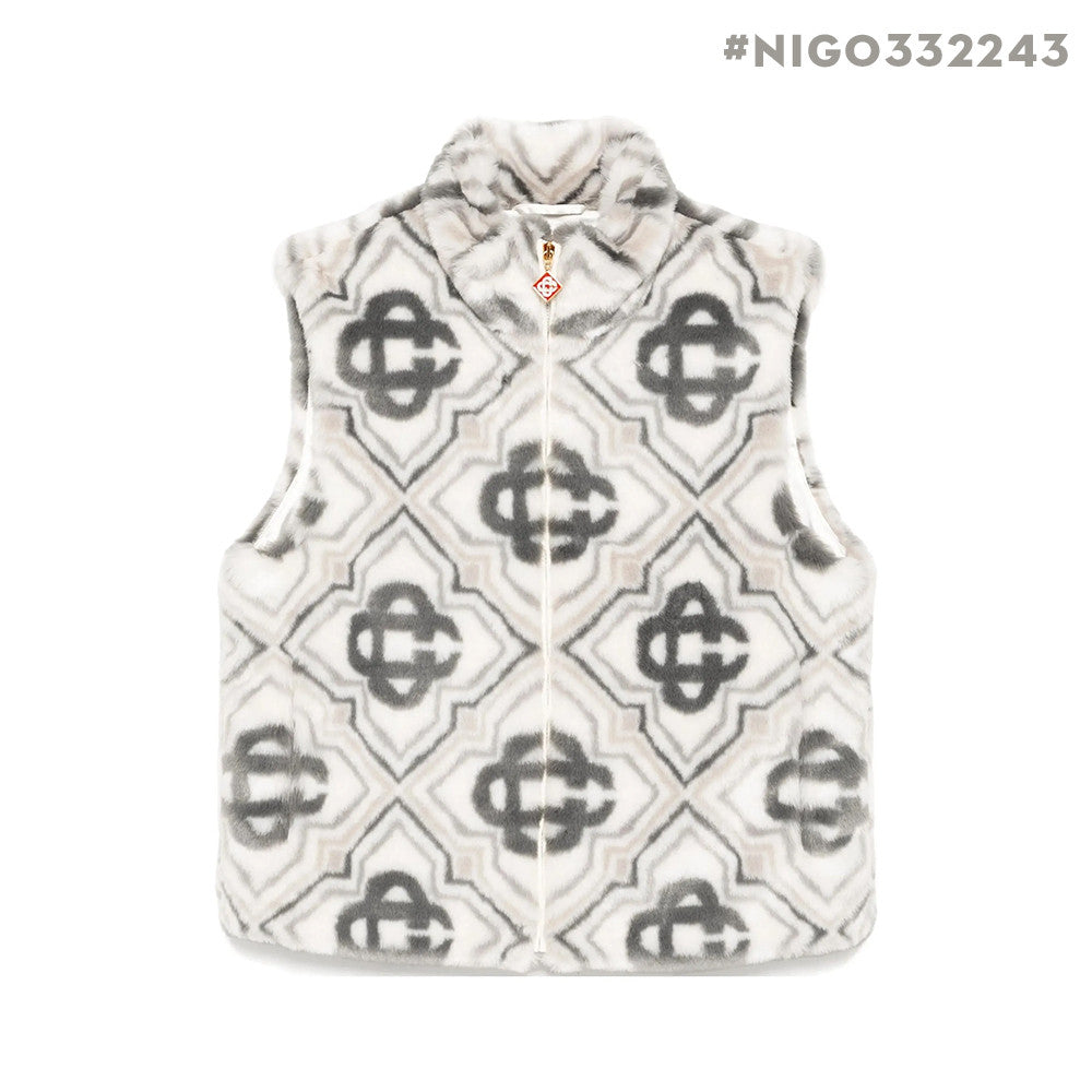 CASABLANCA 25SS Fall/Winter Men's and Women's Comfortable Zip Fastening Loose Color Block Sleeveless Vest #332243